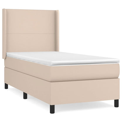 Box Spring Postel S Matrací Cappuccino 100X200 Cm Umělá Kůže