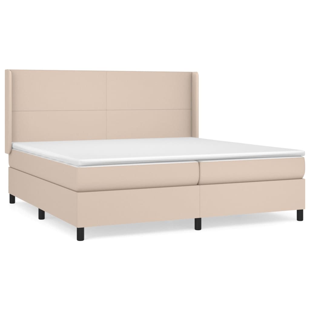 Box Spring Postel S Matrací Cappuccino 200 X 200 Cm Umělá Kůže