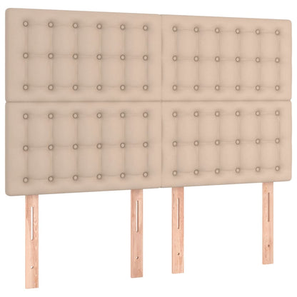 Box Spring Postel S Matrací Cappuccino 140X190 Cm Umělá Kůže