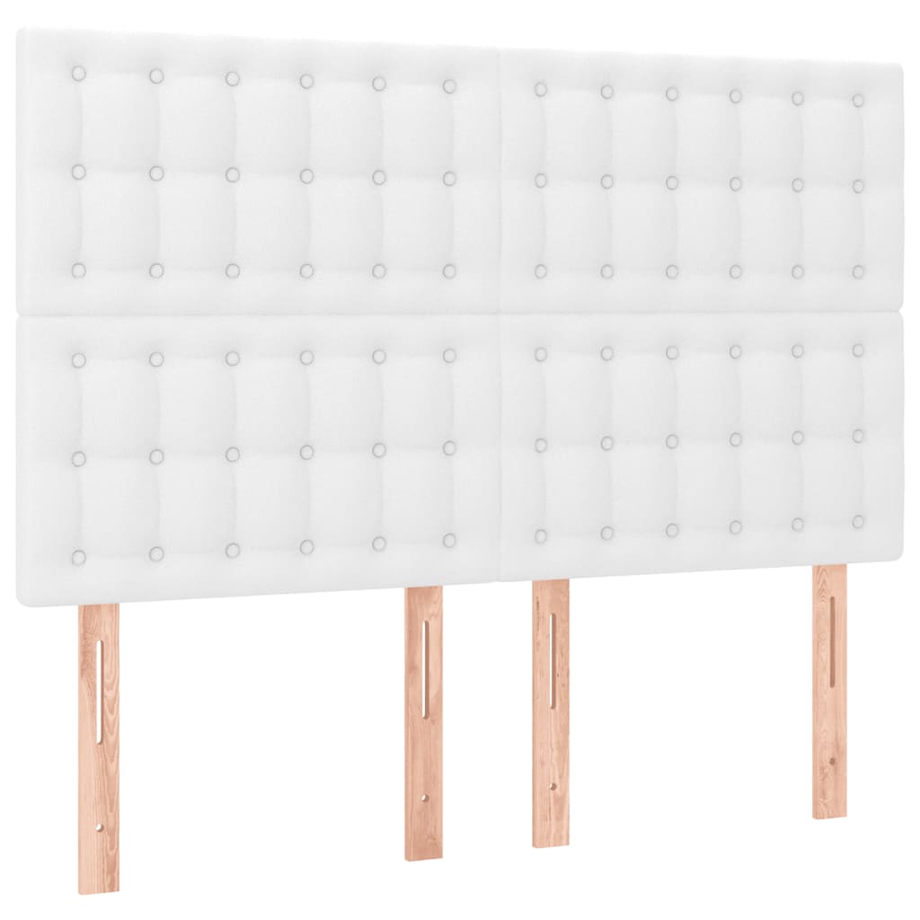 Box Spring Postel S Matrací Umělá Kůže Bílá