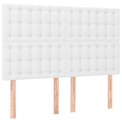 Box Spring Postel S Matrací Umělá Kůže Bílá
