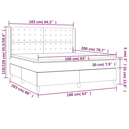 Box Spring Postel S Matrací Cappuccino 160X200 Cm Umělá Kůže