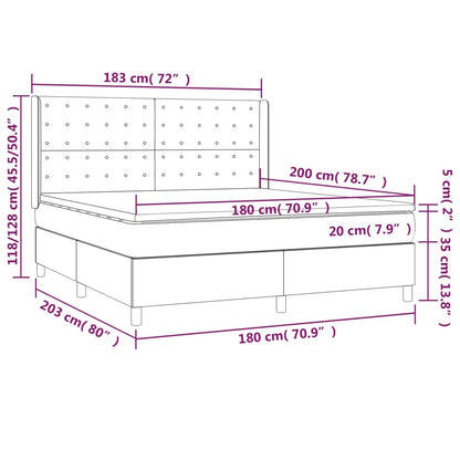 Box Spring Postel S Matrací Krémová 180X200 Cm Umělá Kůže