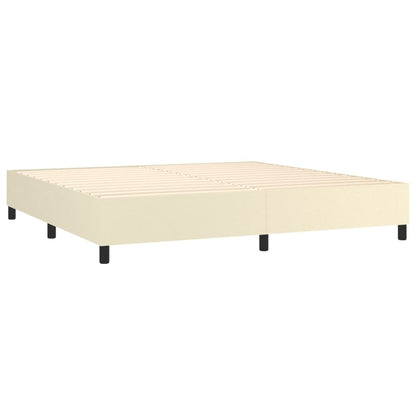 Box Spring Postel S Matrací Krémová 200X200 Cm Umělá Kůže