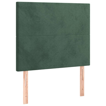 Box Spring Postel S Matrací Tmavě Zelená 90X200 Cm Samet