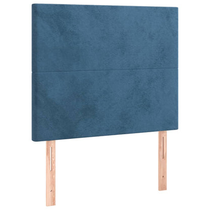 Box Spring Postel S Matrací Tmavě Modrá 90X200 Cm Samet