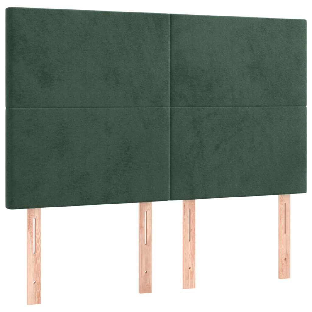 Box Spring Postel S Matrací Tmavě Zelená 140X190 Cm Samet