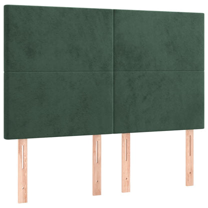 Box Spring Postel S Matrací Tmavě Zelená 140X190 Cm Samet