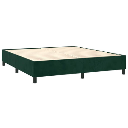 Box Spring Postel S Matrací Tmavě Zelená 160X200 Cm Samet