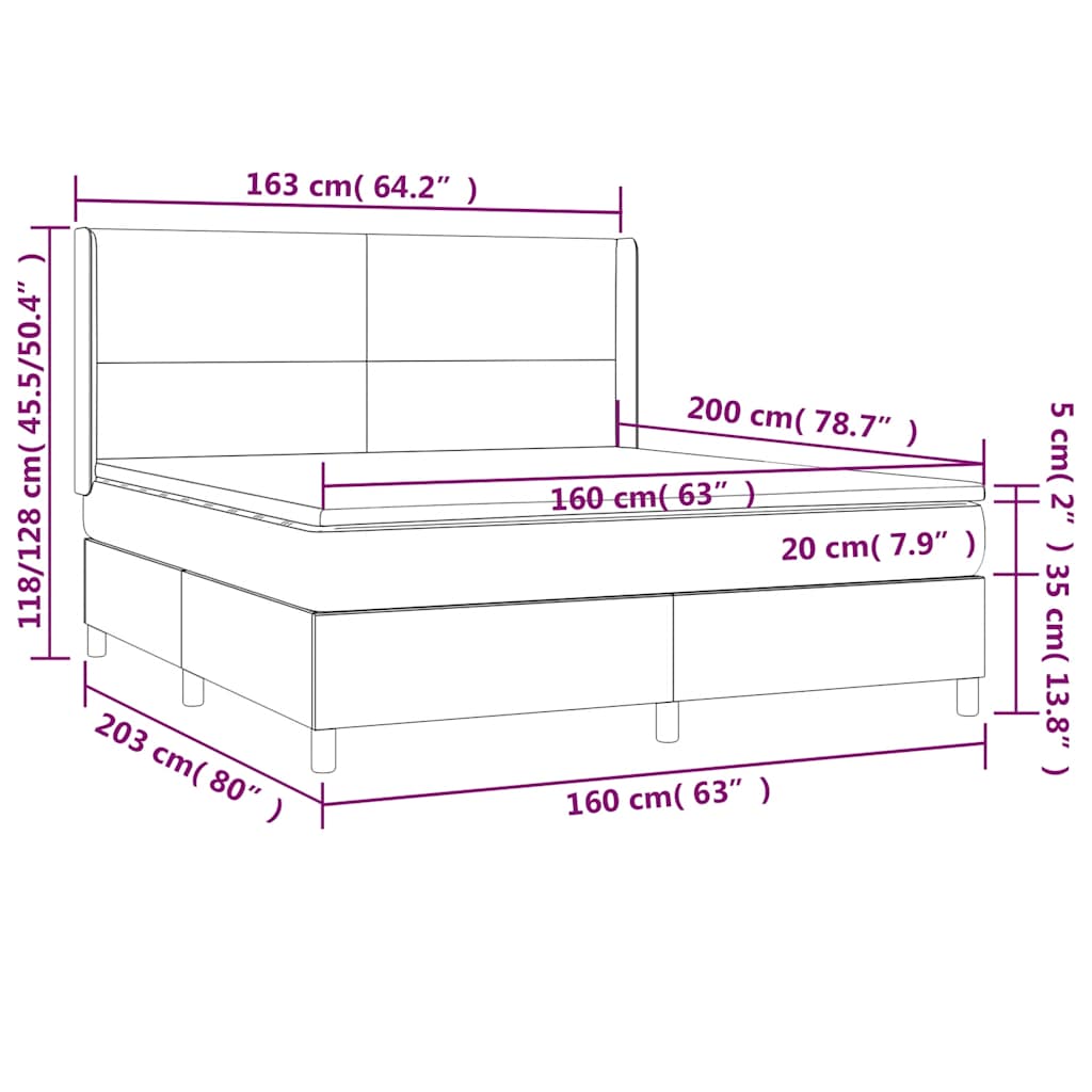 Box Spring Postel S Matrací Tmavě Zelená 160X200 Cm Samet