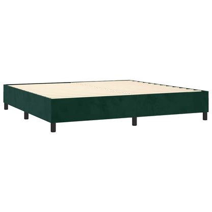 Box Spring Postel S Matrací Tmavě Zelená 200X200 Cm Samet