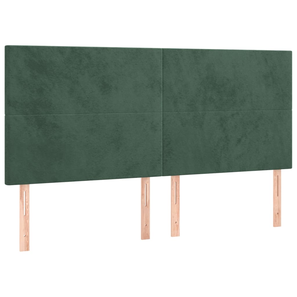 Box Spring Postel S Matrací Tmavě Zelená 200X200 Cm Samet