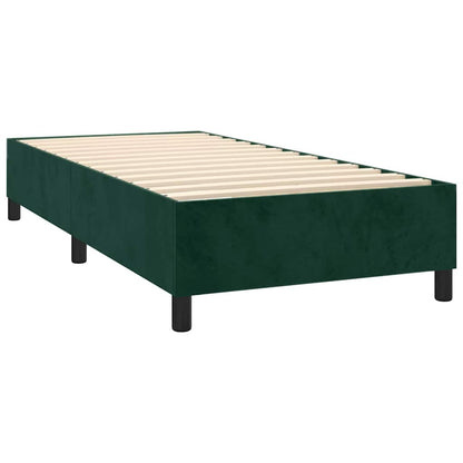 Box Spring Postel S Matrací Tmavě Zelená 100X200 Cm Samet