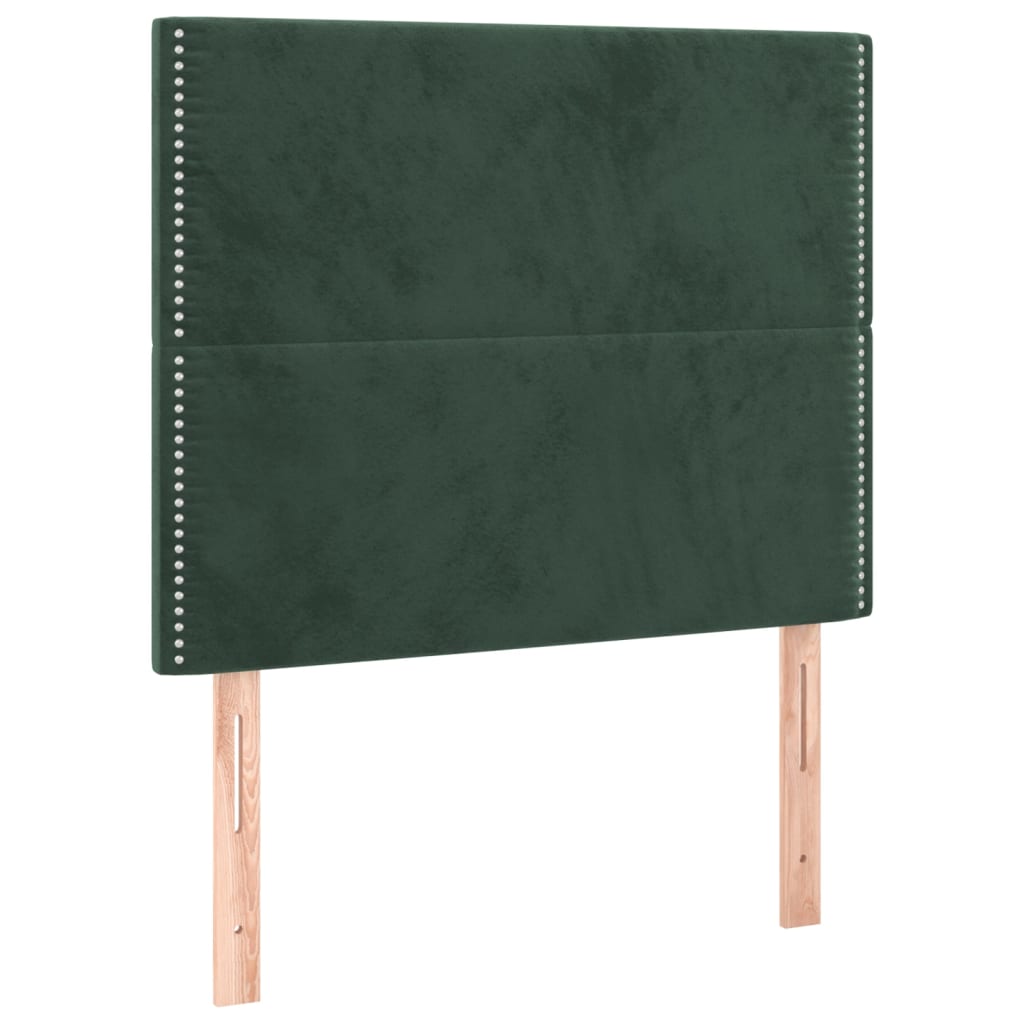 Box Spring Postel S Matrací Tmavě Zelená 100X200 Cm Samet