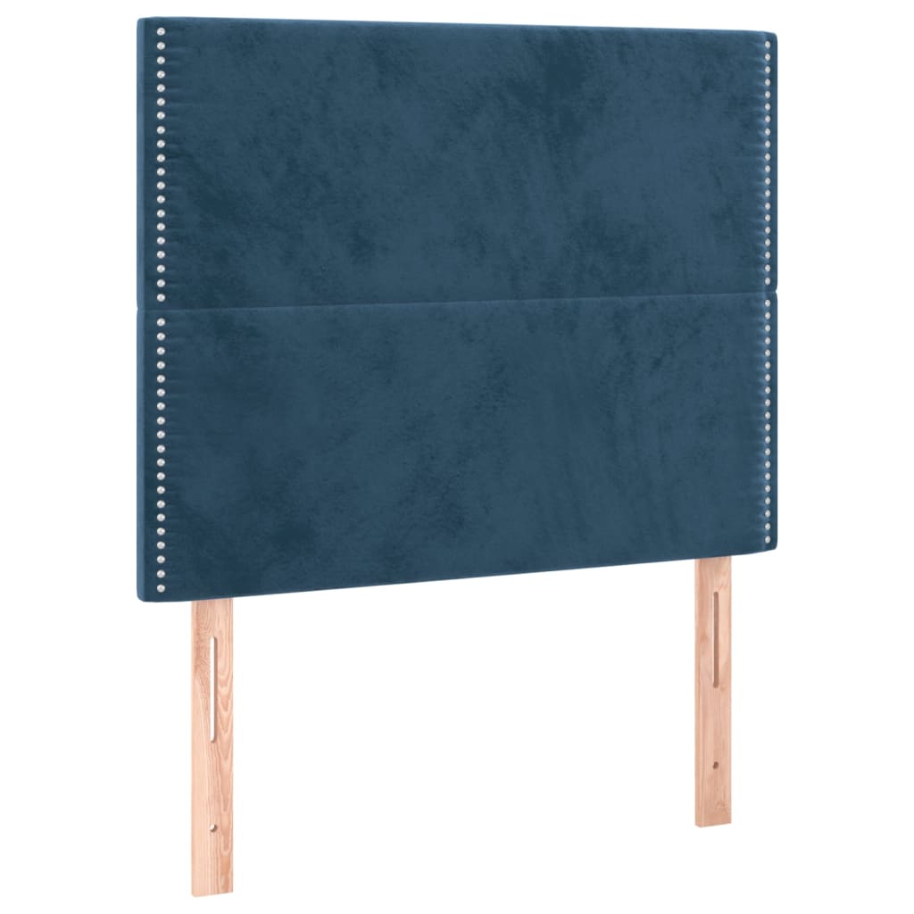 Box Spring Postel S Matrací Tmavě Modrá 100X200 Cm Samet