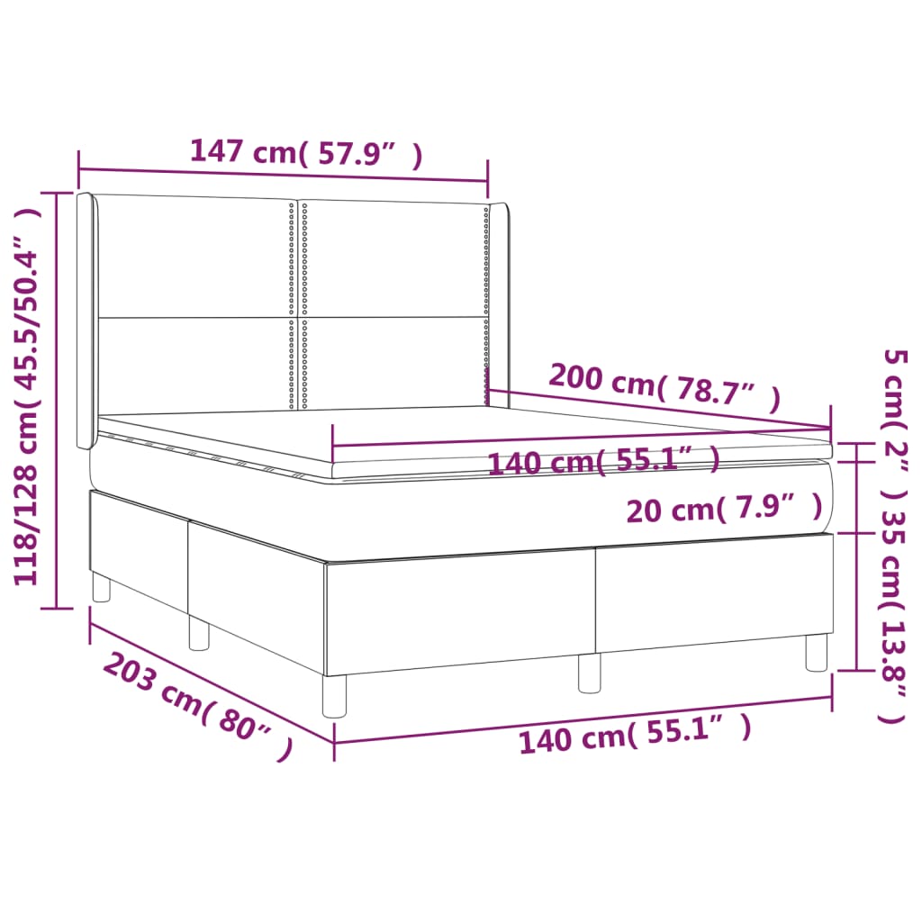 Box Spring Postel S Matrací Samet Světle Šedá