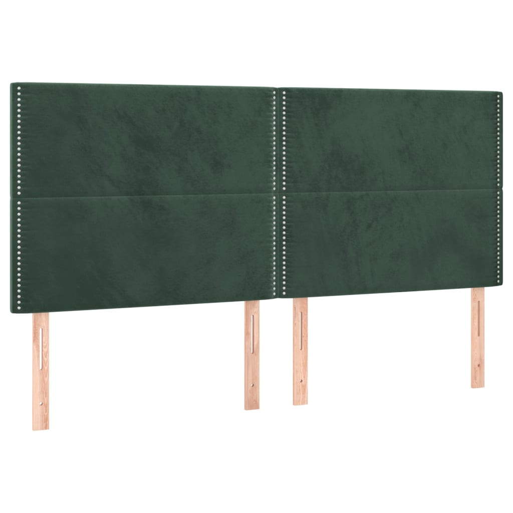 Box Spring Postel S Matrací Tmavě Zelená 200X200 Cm Samet