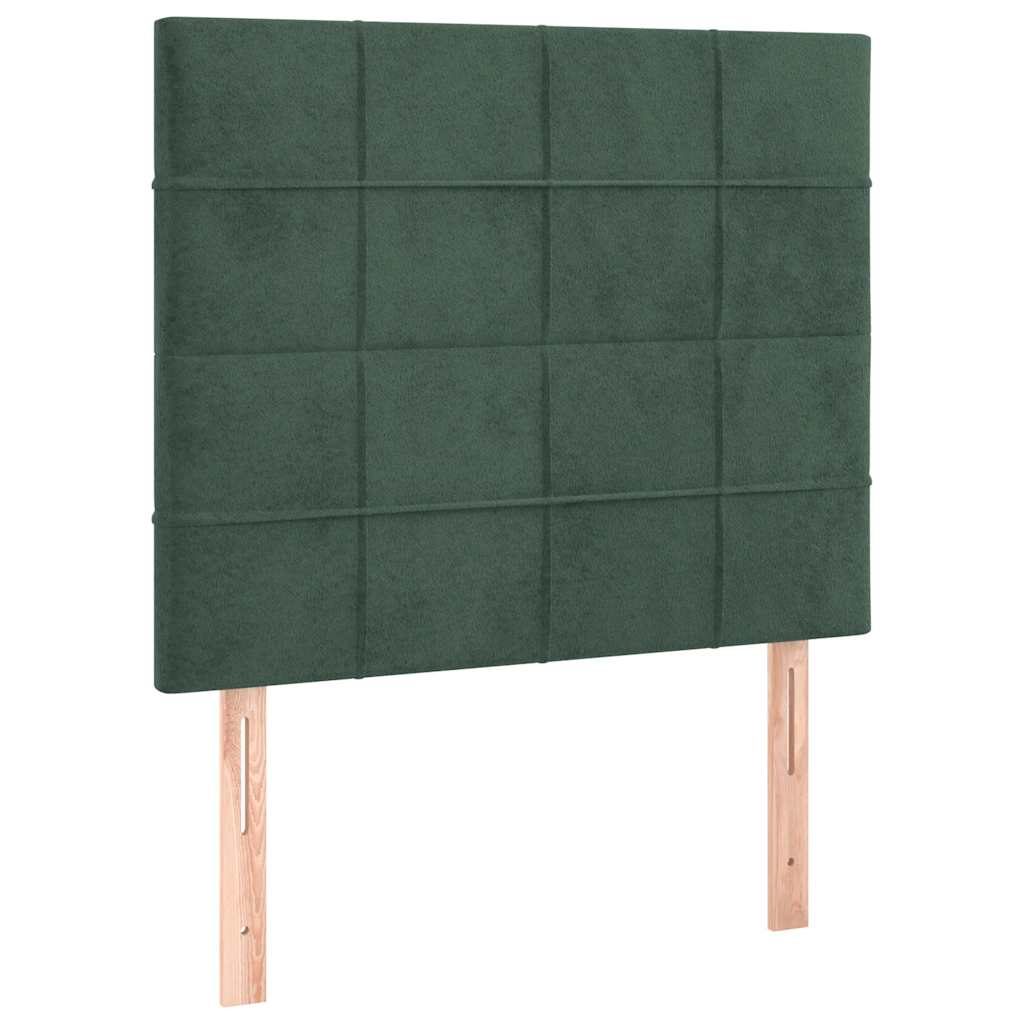 Box Spring Postel S Matrací Tmavě Zelená 80 X 200 Cm Samet
