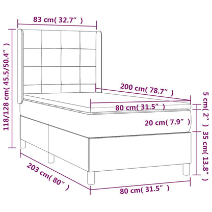 Box Spring Postel S Matrací Tmavě Zelená 80 X 200 Cm Samet