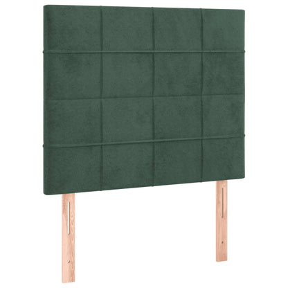 Box Spring Postel S Matrací Tmavě Zelená 90X190 Cm Samet