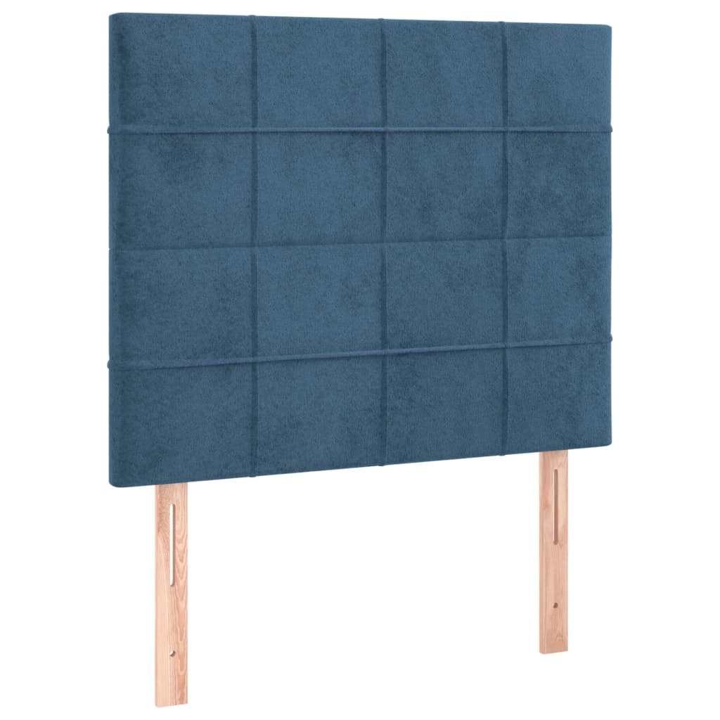 Box Spring Postel S Matrací Tmavě Modrá 100X200 Cm Samet