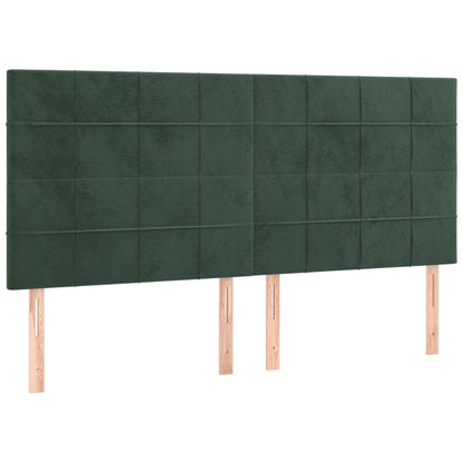 Box Spring Postel S Matrací Tmavě Zelená 160X200 Cm Samet