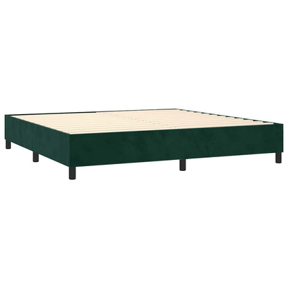 Box Spring Postel S Matrací Tmavě Zelená 180X200 Cm Samet