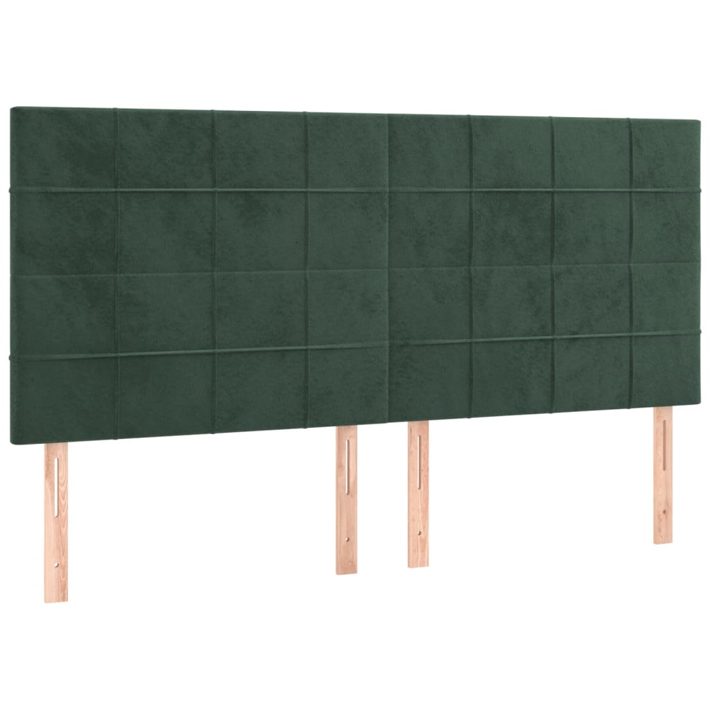 Box Spring Postel S Matrací Tmavě Zelená 180X200 Cm Samet