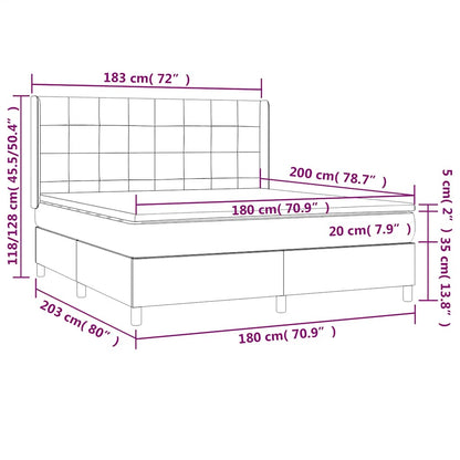 Box Spring Postel S Matrací Tmavě Zelená 180X200 Cm Samet