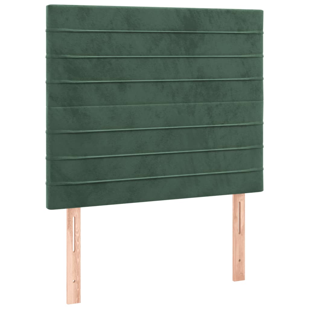 Box Spring Postel S Matrací Tmavě Zelená 90X200 Cm Samet