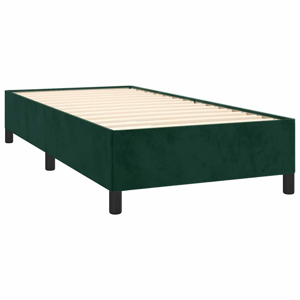 Box Spring Postel S Matrací Tmavě Zelená 100X200 Cm Samet