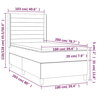 Box Spring Postel S Matrací Tmavě Zelená 100X200 Cm Samet