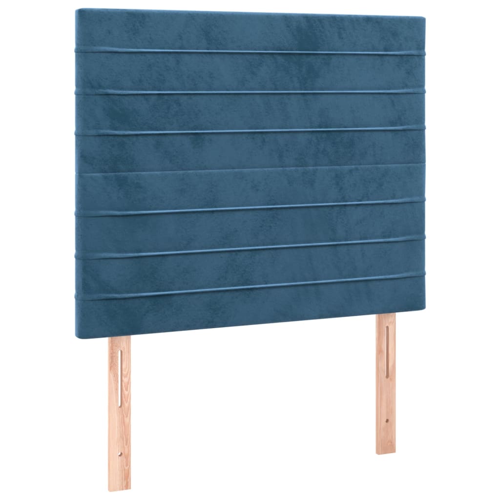 Box Spring Postel S Matrací Tmavě Modrá 100X200 Cm Samet