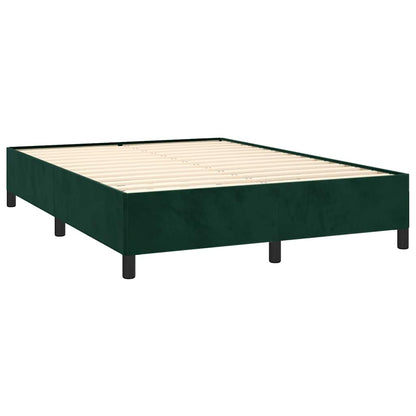 Box Spring Postel S Matrací Tmavě Zelená 140X200 Cm Samet