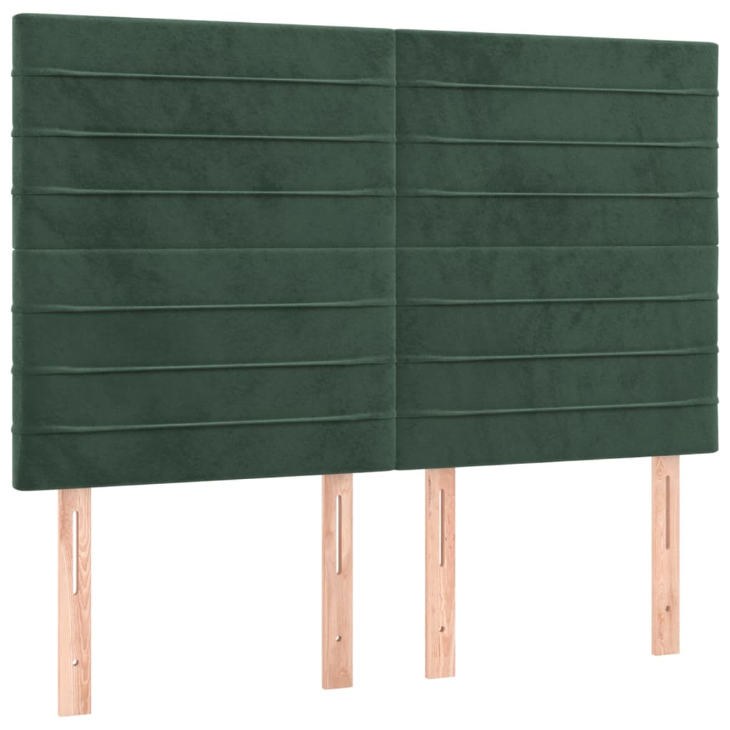 Box Spring Postel S Matrací Tmavě Zelená 140X200 Cm Samet