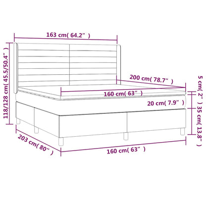 Box Spring Postel S Matrací Tmavě Zelená 160X200 Cm Samet