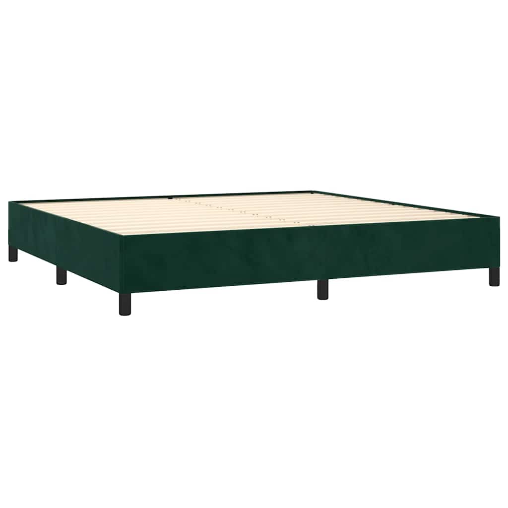 Box Spring Postel S Matrací Tmavě Zelená 200X200 Cm Samet