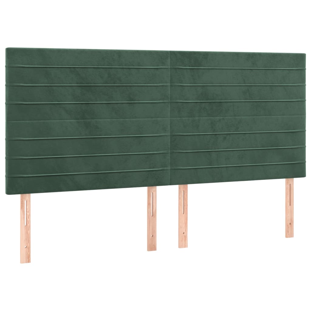 Box Spring Postel S Matrací Tmavě Zelená 200X200 Cm Samet