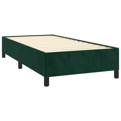Box Spring Postel S Matrací Tmavě Zelená 80 X 200 Cm Samet