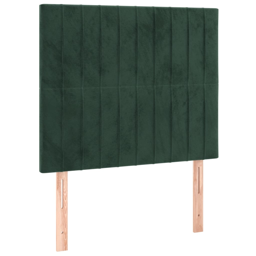 Box Spring Postel S Matrací Tmavě Zelená 90X190 Cm Samet
