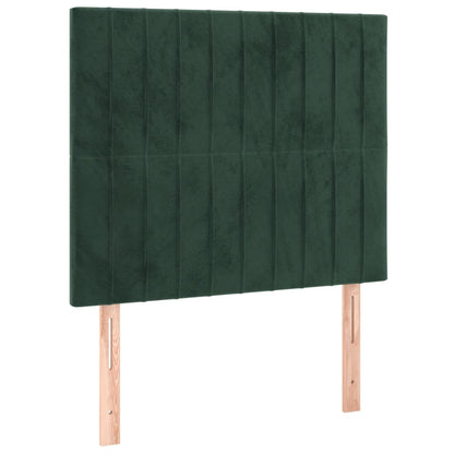 Box Spring Postel S Matrací Tmavě Zelená 100X200 Cm Samet