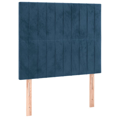 Box Spring Postel S Matrací Tmavě Modrá 100X200 Cm Samet