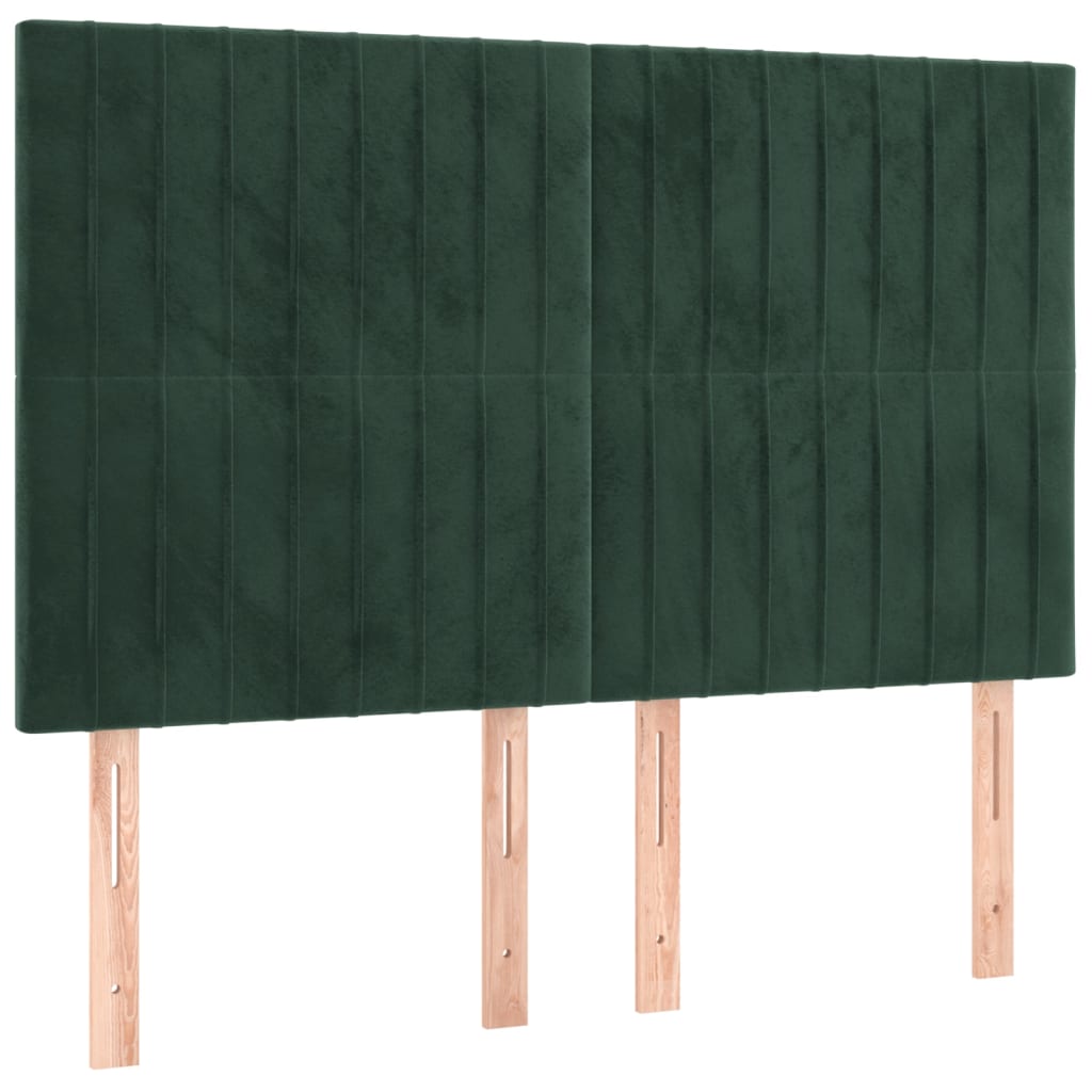 Box Spring Postel S Matrací Tmavě Zelená 140X200 Cm Samet
