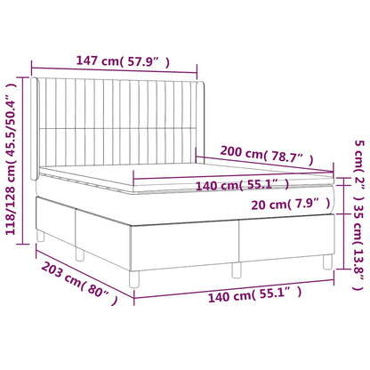 Box Spring Postel S Matrací Tmavě Zelená 140X200 Cm Samet