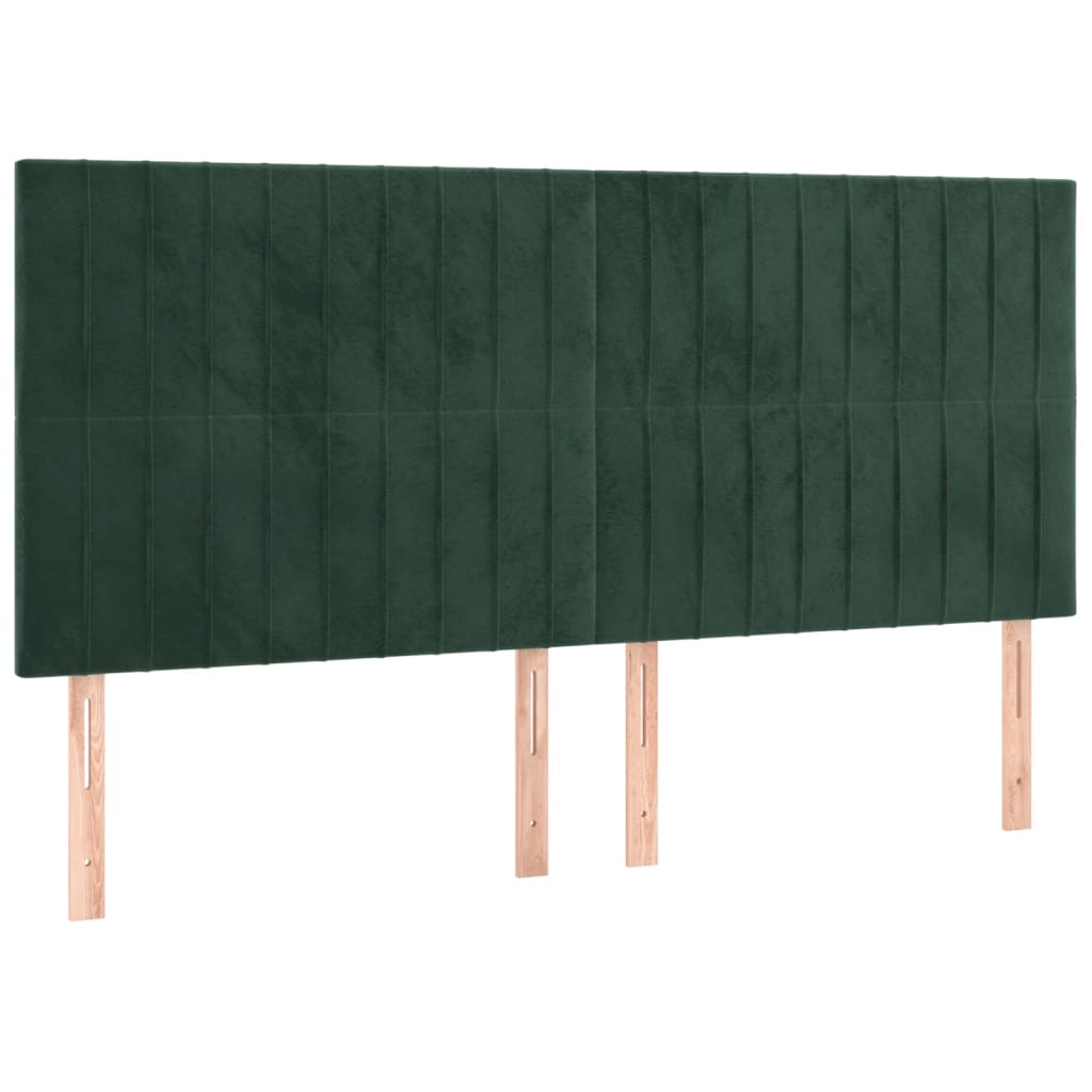 Box Spring Postel S Matrací Tmavě Zelená 160X200 Cm Samet