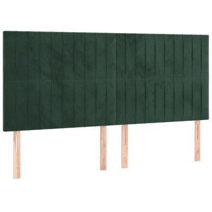 Box Spring Postel S Matrací Tmavě Zelená 160X200 Cm Samet