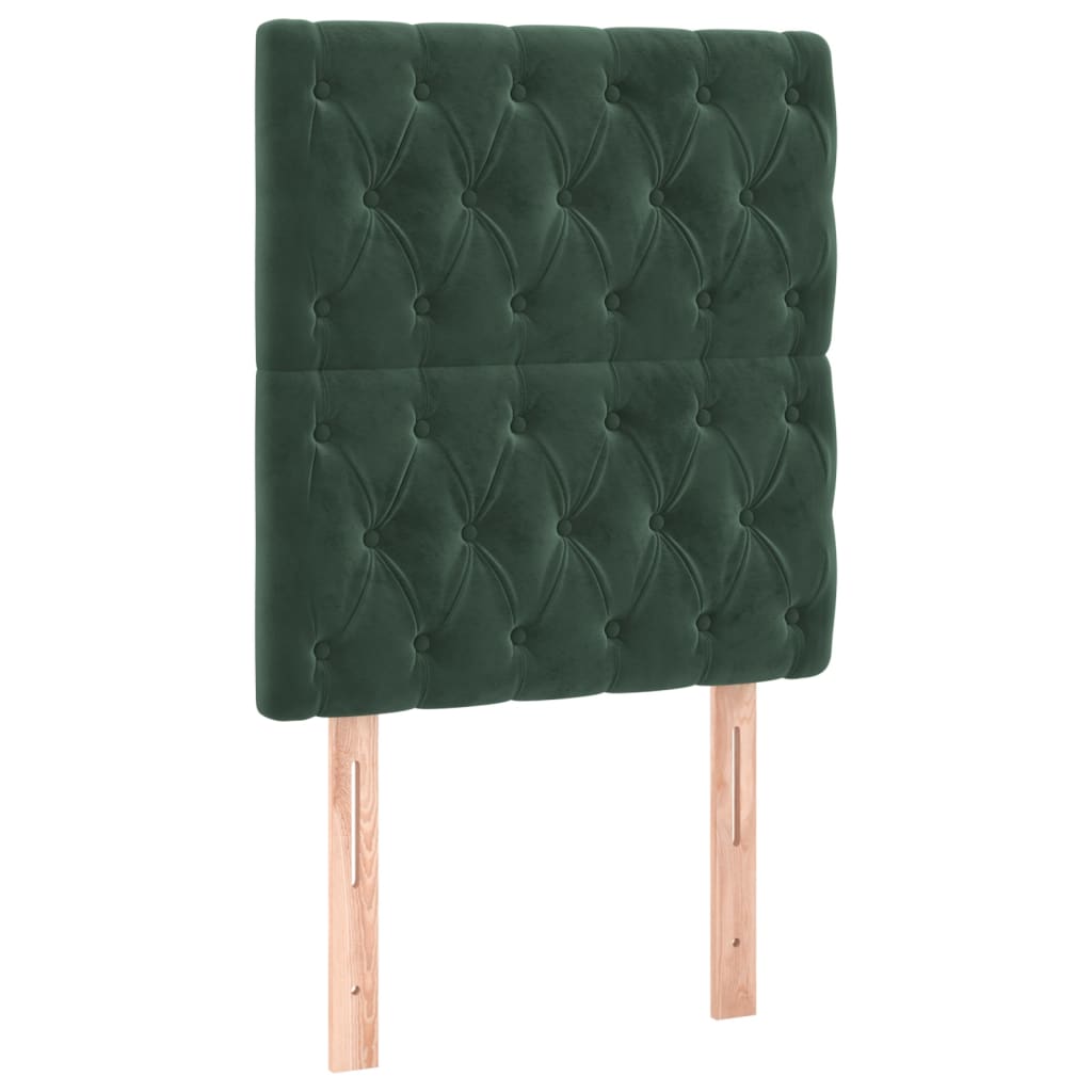 Box Spring Postel S Matrací Tmavě Zelená 80 X 200 Cm Samet