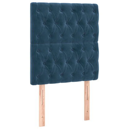Box Spring Postel S Matrací Tmavě Modrá 80 X 200 Cm Samet