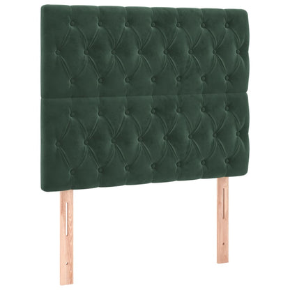 Box Spring Postel S Matrací Tmavě Zelená 90X190 Cm Samet