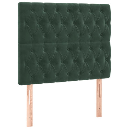 Box Spring Postel S Matrací Tmavě Zelená 100X200 Cm Samet